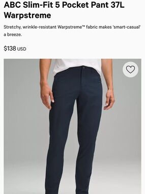lululemon athletica ABC Slim-Fit Chinos in Navy Blue